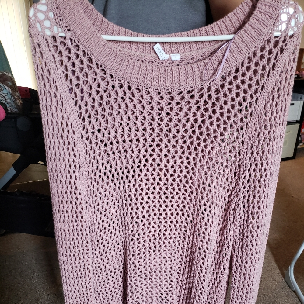Rip curl cotton sweater in rose pink